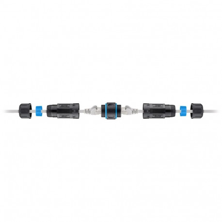 Outdoor (IP68) RJ45 modular connector, CAT 6A dustproof and waterproof, 2x RJ45 female (8P8C)