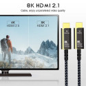 PremiumCord Ultra High Speed HDMI 2.1 Optical Fiber AOC Cable 8K@60Hz, 20m gold