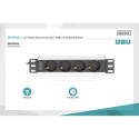 DIGITUS 10” Socket Strip with Aluminum Profile, 4-way safety sockets