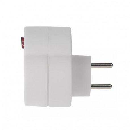 PremiumCord Splitter socket 2 × round with switch 230V, white