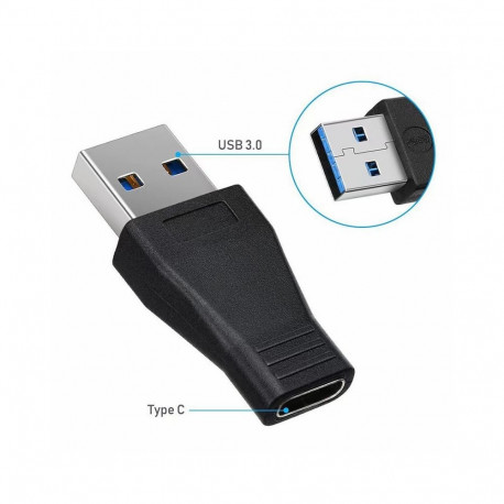 PremiumCord Adapter USB 3.0 A male - USB-C female, molded black adapter