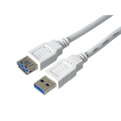 PremiumCord Extension Cable USB 3.0 Super-speed 5Gbps  A-A, MF, 9pins, 2m white