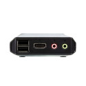 ATEN 2-port 4K HDMI KVM USB mini, cables,remote selector