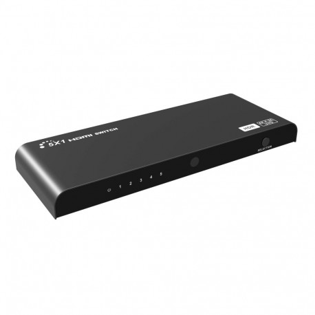 PremiumCord 4Kx2K@60Hz HDMI switch 5:1 HDR. RS232 with remote control and power adapter