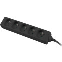 PremiumCord Extension power cord 230V 2m 5 outlets, black