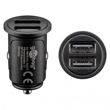 goobay Dual Car Power adapter 12/24V to 2x USB 4,8A black