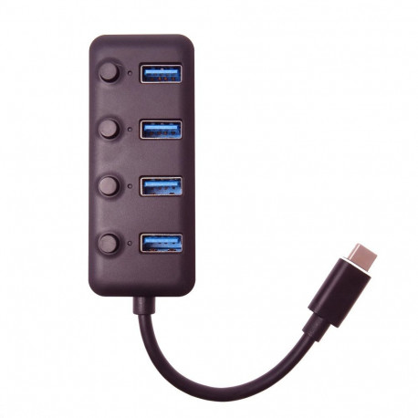 PremiumCord 5G SuperSpeed USB Hub Type C to 4x USB 3.2 A  Gen1, power switches