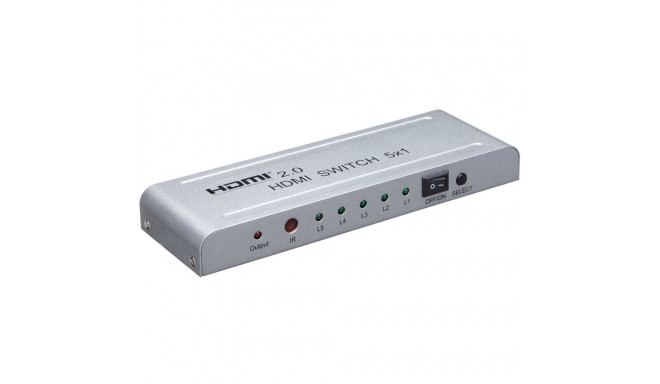 PremiumCord 4Kx2K@60Hz HDMI switch 5:1 metal with remote control and power adapter