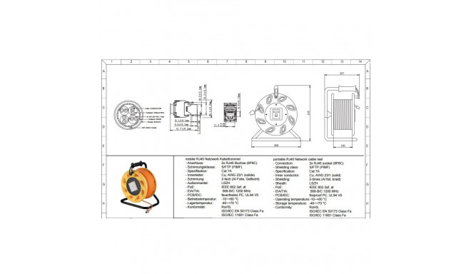 goobay Reel extension CAT 7A S-FTP, RJ45-RJ45, AWG 23/1 LSZH 50m