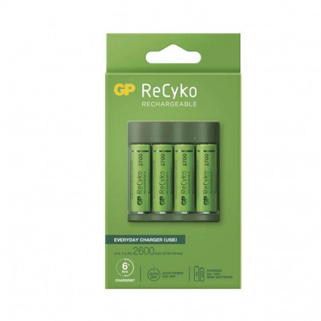 GP Baterry charger B421 pro AA. AAA + 4× AA GP ReCyko+ (2700mAh)