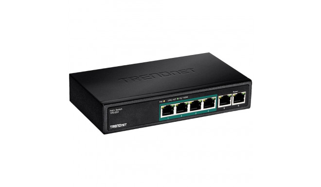 TRENDnet PoE 6port switch 10/100 N-Way, metal, 60W max.