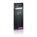 CABSTONE Lightning iPhone charge/sync cable, black-silver, 8pin - USB A M/M, 3m