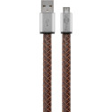 goobay Micro-USB 2.0 sync and charging cable, real leather, 1m