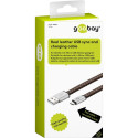 goobay Micro-USB 2.0 sync and charging cable, real leather, 1m
