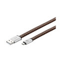 goobay Micro-USB 2.0 sync and charging cable, real leather, 1m