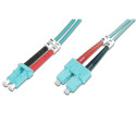 DIGITUS Fiber Optic Patch Cord, LC/SC Multimode 50/125 µ, OM3, Duplex, 2m