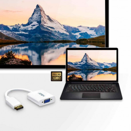 ATEN Adapter DisplayPort - VGA M/F FullHD 1920x1200@60Hz