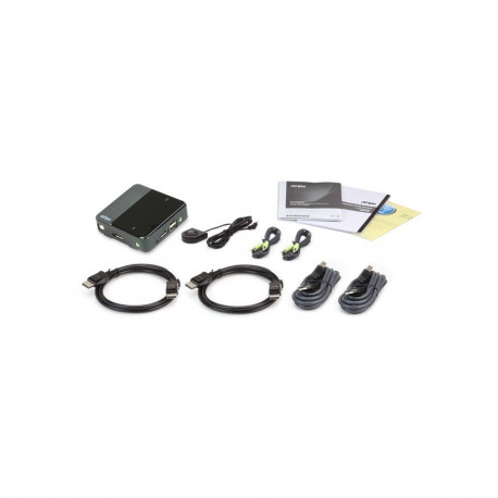 ATEN 2-port DisplayPort KVM USB, audio, cables