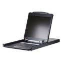 ATEN 8-port KVM PS/2+USB, OSD, rack, 19" LCD, touchpad, keyboard