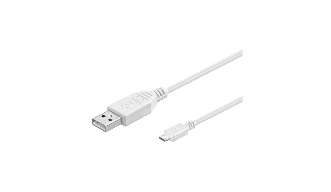 PremiumCord Cable micro USB 2.0, A-B 20cm, white