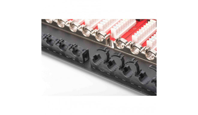 DIGITUS Patch panel, Cat6 19" 24xSTP RJ45, 0.5U, black