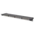 DIGITUS Patch panel, Cat6 19" 24xSTP RJ45, 0.5U, black