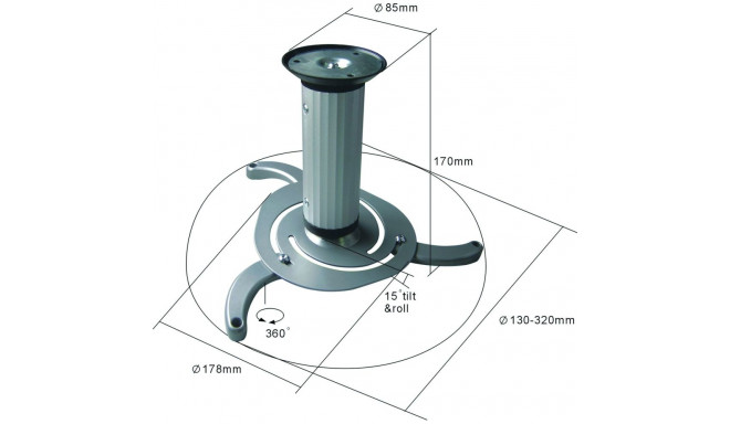 Beamerflex silverwith variable ceiling level