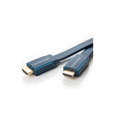 ClickTronic HQ OFC cable HDMI male  HDMI male, gold plated, HDMI High Speed with Ethernet, flat, 3