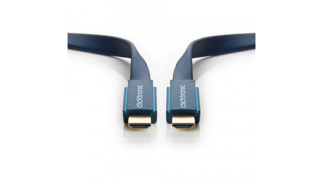 ClickTronic HQ OFC cable HDMI male  HDMI male, gold plated, HDMI High Speed with Ethernet, flat, 3