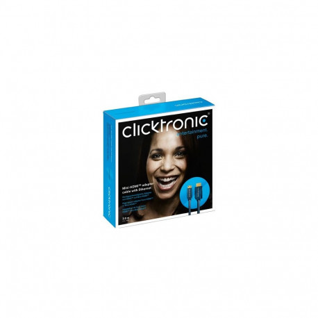 ClickTronic HQ OFC HDMI male  mini HDMI male, zlacené, HDMI HighSpeed with Ethernet 2m