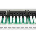 DIGITUS CAT3 ISDN patch panel, unshielded, 50-port RJ45, 8P4C, LSA, 1U, Rack Mount Color grey RAL 70