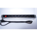 PremiumCord Power distribution Unit for 19" Rack 1.5U, 8x230V, 2m cable,switch