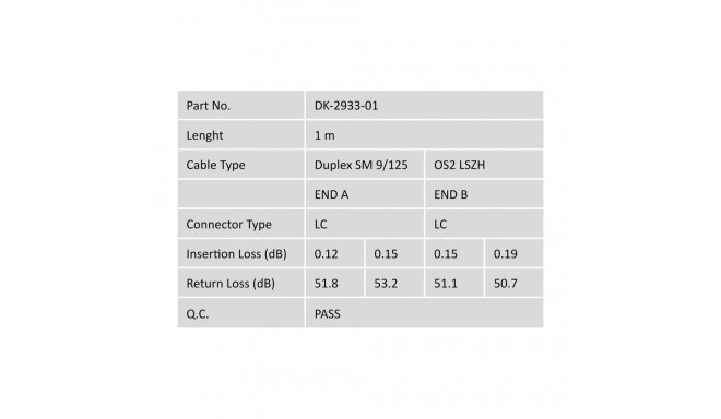 DIGITUS Fiber Optic Patch Cord, LC to LC Singlemode 09/125 µ, Duplex Length 5m