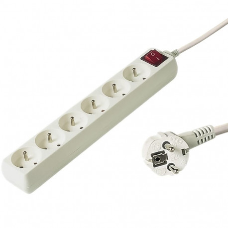 PremiumCord Power Strip 230V 10m 6 outlets, power switch