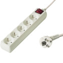 PremiumCord Extension power cord 230V 5m 5 outlets, power switch