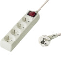 PremiumCord Extension power cord 230V 3m 4 outlets, power switch