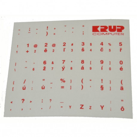 PremiumCord Czech keyboard labels - red