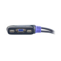 ATEN 2-port mini KVM USB, audio, 1,8m integrated cables