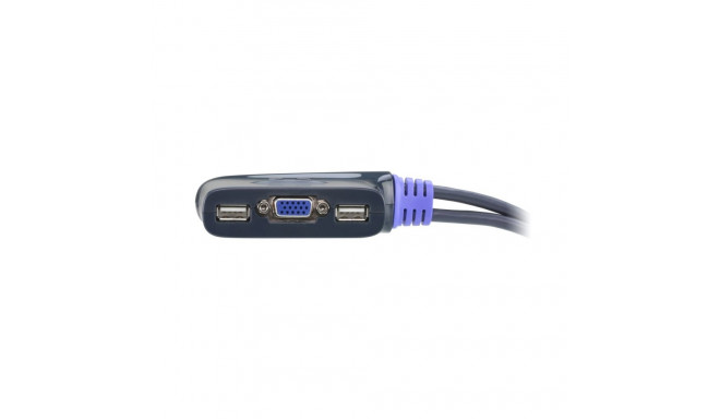 ATEN 2-port mini KVM USB, audio, 1,8m integrated cables