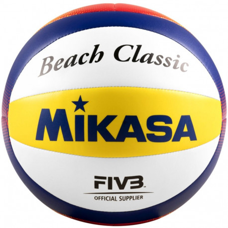 Piłka siatkowa plażowa Mikasa Beach Classic biało-żółto-niebieska BV552C-WYBR 5
