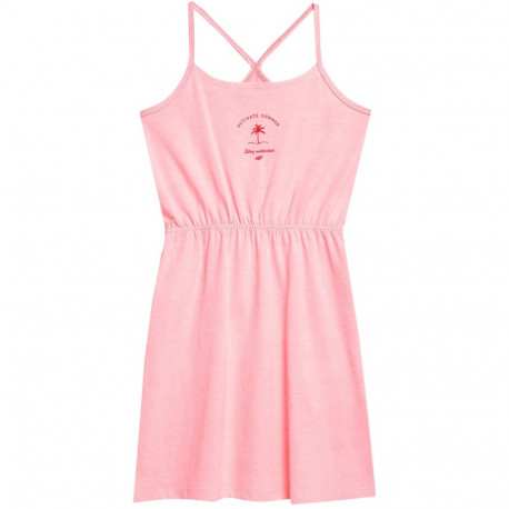 4F tüdrukute kleit F026 4FJSS23TDREF026 56S 158cm, hele roosa