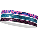 Opaski na włosy Nike Printed 3 szt. różowa, niebieska, czarna N0002560608OS