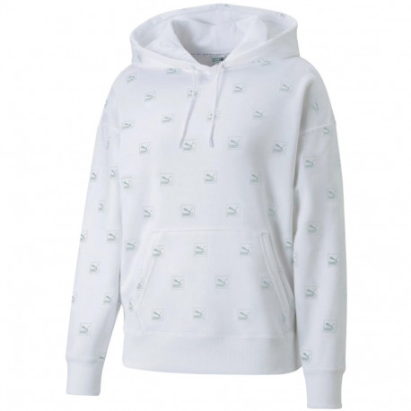 Bluza damska Puma Brand Love AOP Hoodie FL biała 535706 02 L