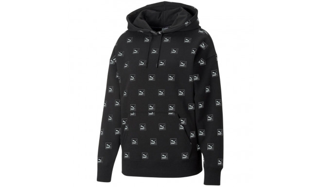 Bluza damska Puma Brand Love AOP Hoodie FL czarna 535706 01 L