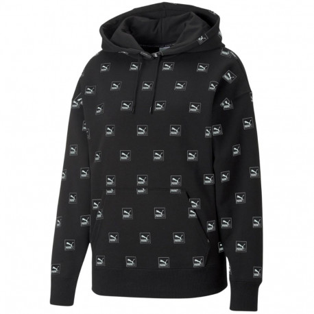 Bluza damska Puma Brand Love AOP Hoodie FL czarna 535706 01 S