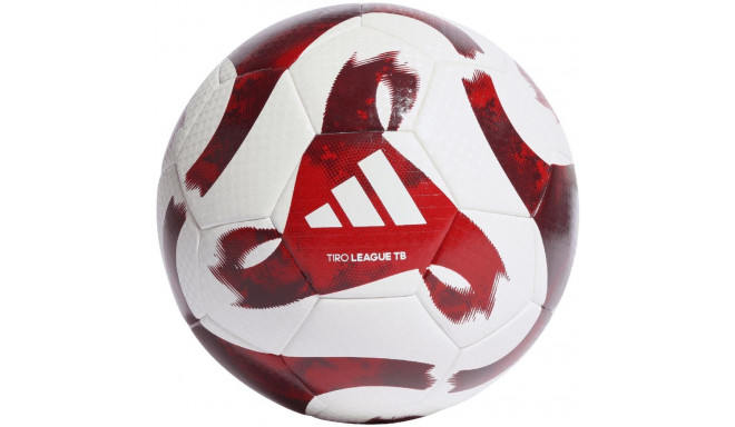 Piłka nożna adidas Tiro League Thermally Bonded biało-czerwona HZ1294 5