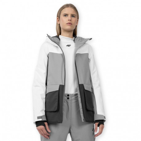 Kurtka narciarska damska 4F biały H4Z22 KUDN005 10S XL