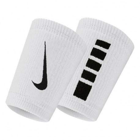 Frotki na nadgarstek Nike Elite Doublewide Wristbans 2 szt. biało-czarne N1006700101OS