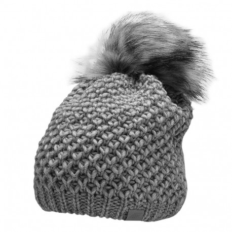 4F naiste müts H4Z22 CAD014 25M M, hall melanž