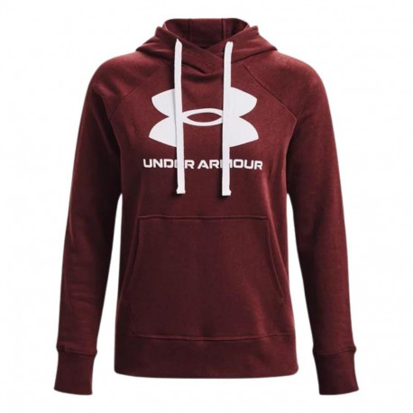Bluza damska Under Armour Rival Fleece Logo Hoodie bordowa 1356318 690 2XL